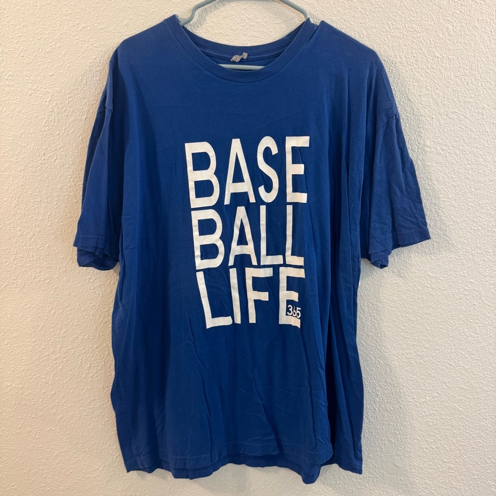 Blue Baseball Life 365 Shirt.